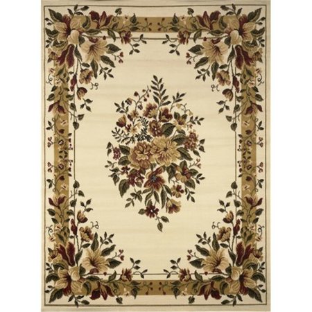 HOME DYNAMIX 1 ft. 9 in. x 7 ft. 2 in. Optimum Caspian Runner Area Floral Rug Ivory 769924133484